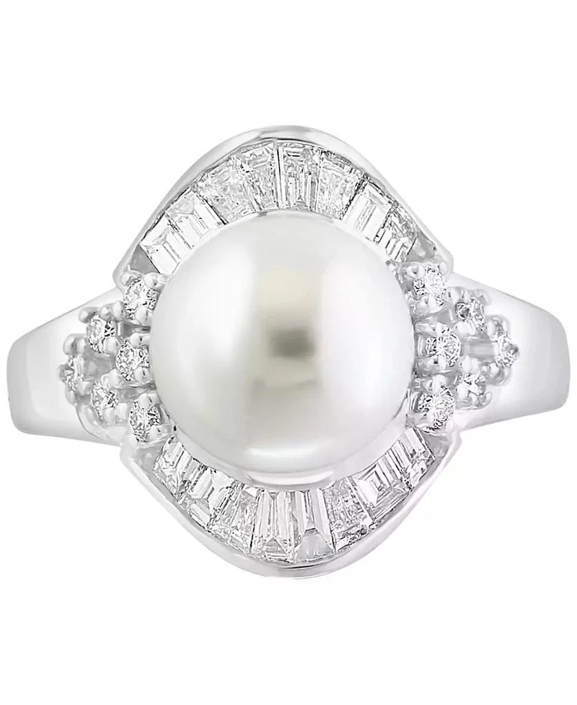 Effy EFFY® Cultured Freshwater Pearl (11mm) 
Diamond (1 ct. t.w.) Halo Ring in 14k White Gold 3