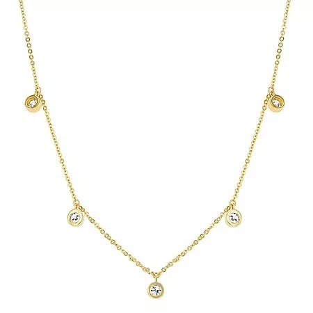 S Collection 0.75 CT. TW. Bezel Set Chandelier Diamond  Necklace in 14K Yellow Gold 5