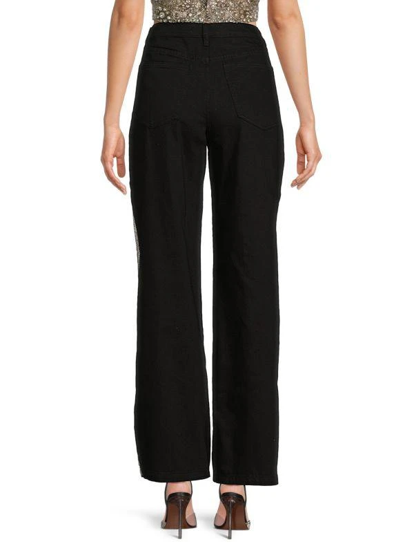 WeWoreWhat Chain Slit Wide Leg Jeans 2