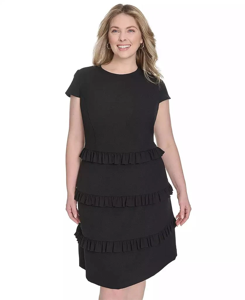 Eliza J Plus Size Stretch Crepe A-Line Dress 3