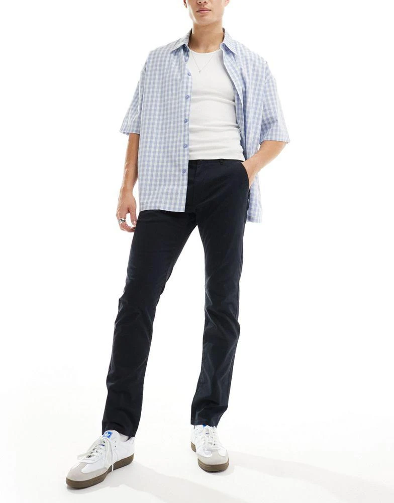 Farah Farah Elm cotton mix chino twill trousers in black 1