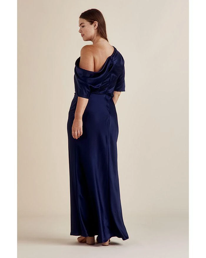 Amsale Draped Satin One Shoulder Dress 6