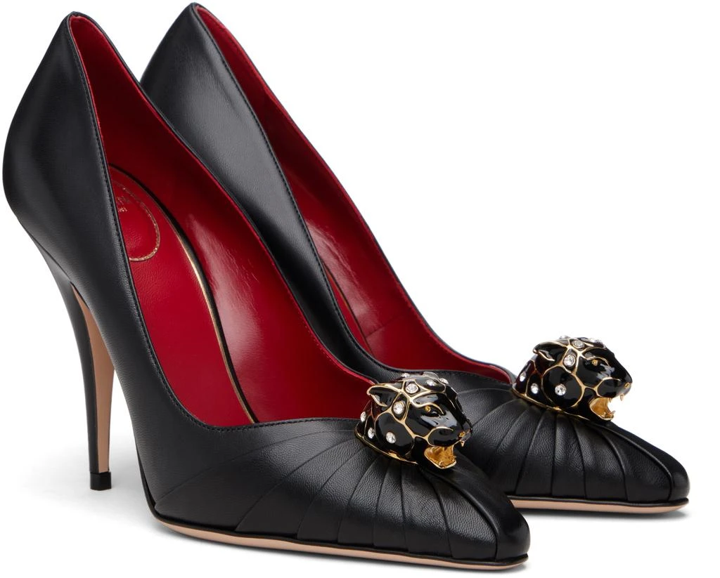 Valentino Black Panthea Goatskin Heels 4