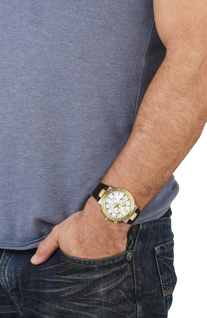 Versace Urban Mystique Quartz Chronograph Leather Strap Watch, 43mm 2