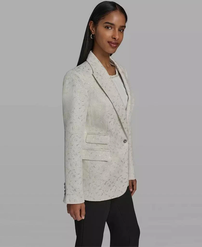 Karl Lagerfeld Paris Women
s Button-Front Collared Woven Jacket 3