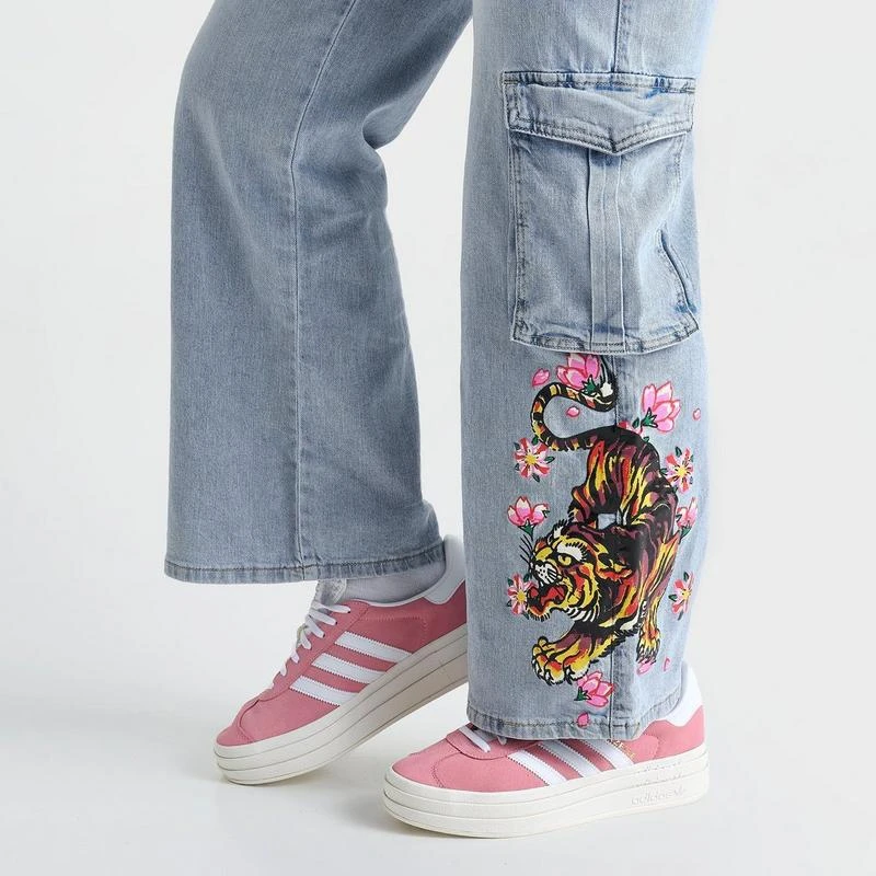 Ed Hardy Women's Ed Hardy Tiger Flowers Cargo Jeans 5