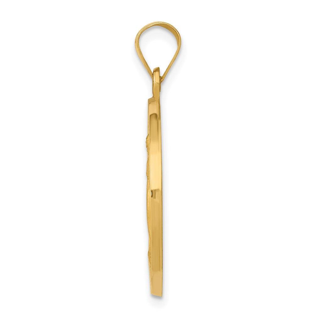 Diamond2Deal 14k Yellow Gold Miraculous Medal Hollow Pendant