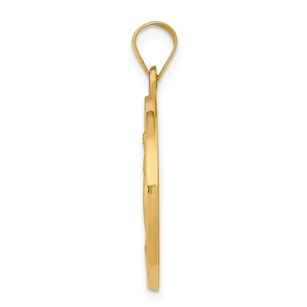 Diamond2Deal 14k Yellow Gold Miraculous Medal Hollow Pendant 2