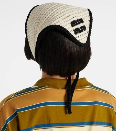 Miu Miu Logo crochet cotton headband 4