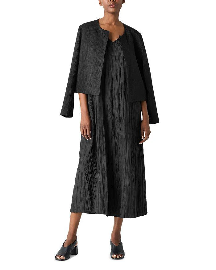 Eileen Fisher Crushed Silk Midi Dress 4