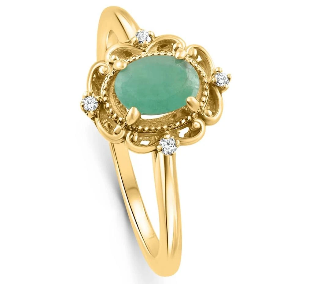 Pompeii3 1/2Ct Oval Emerald 
Lab Grown Diamond Ring 10k White Gold 2