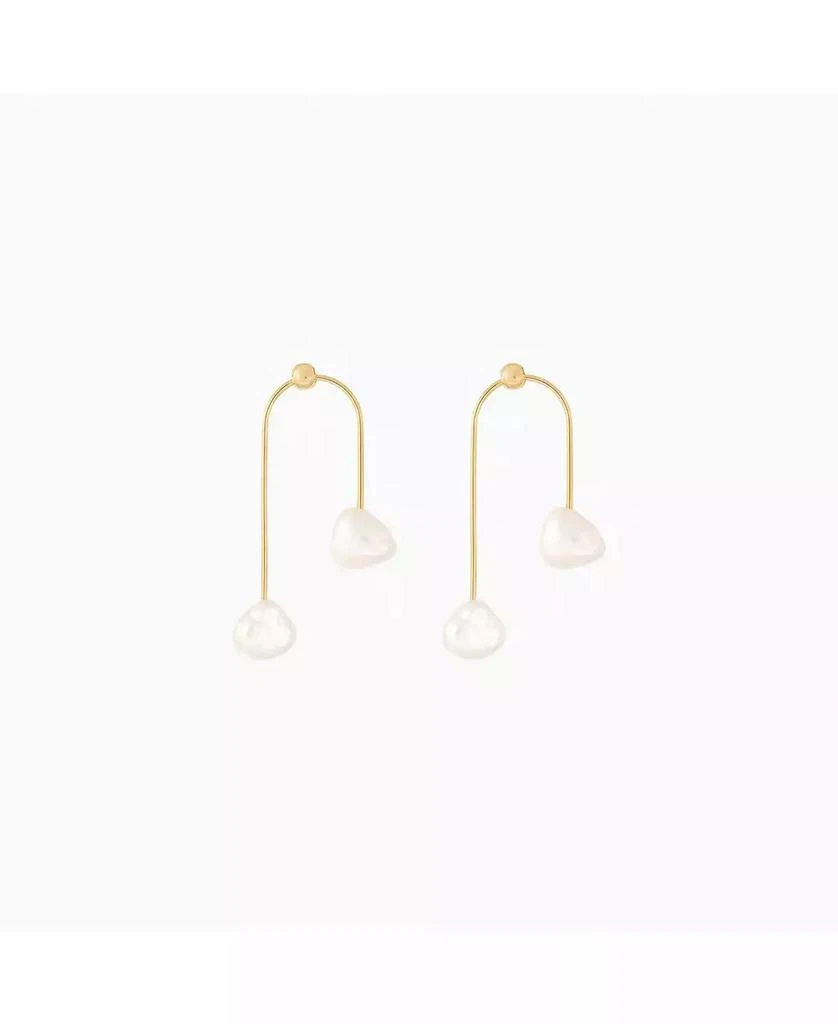 Bearfruit Jewelry Sterling Silver 18k Gold Plated Mia Cultured Pearl Earrings