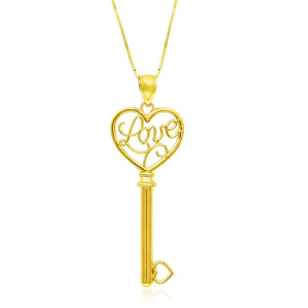 FASHNZFAB 14k Yellow Gold Skeleton Key Style LOVE Pendant from Premium Outlets