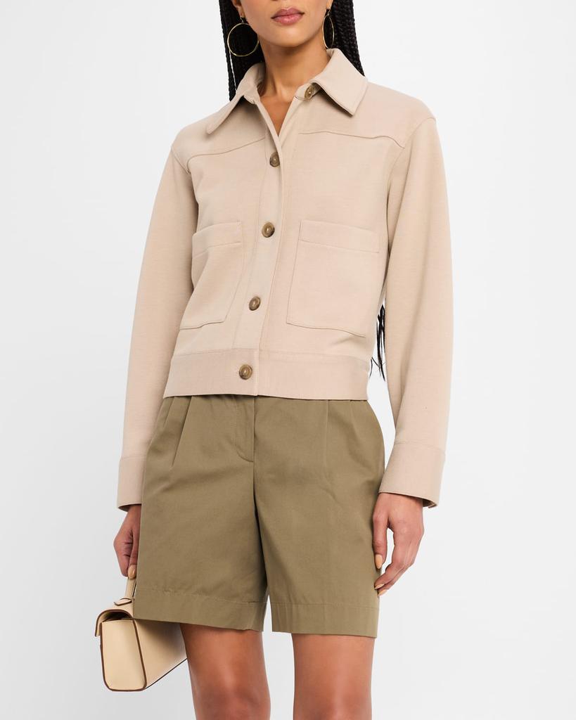 Shop Cropped Patch Pocket Jacket on Sale at BeyondStyle