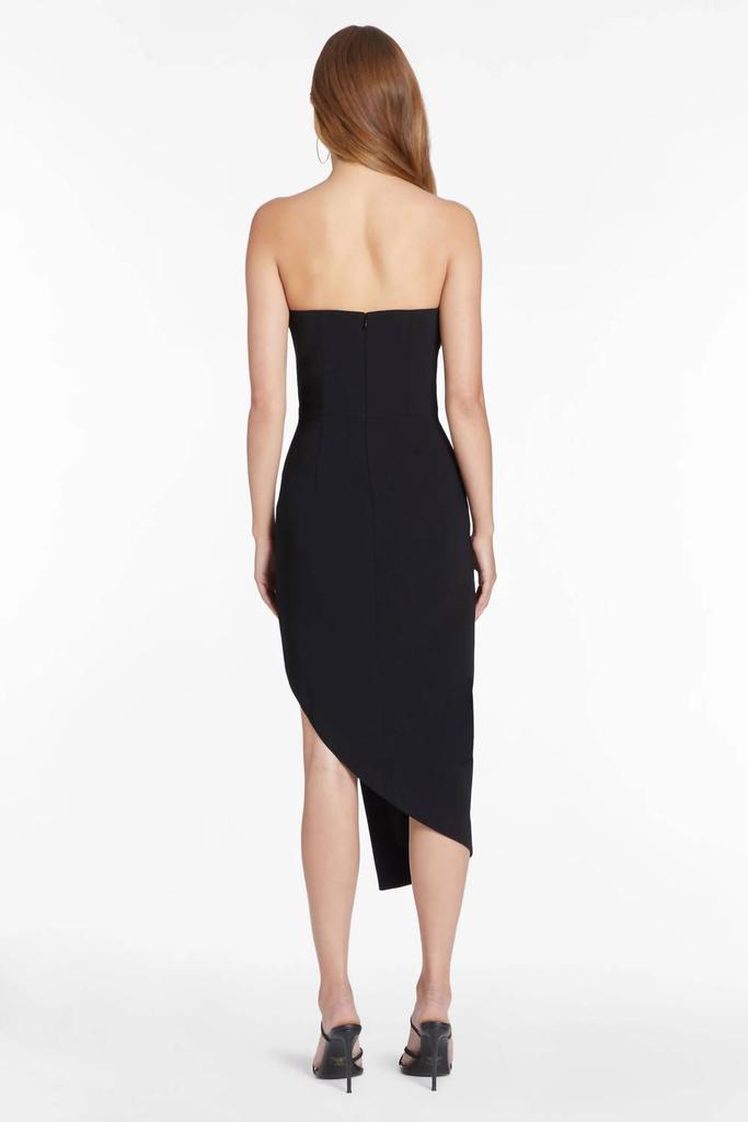 Amanda Uprichard Soiree Crystal Strapless Midi Dress In Black
