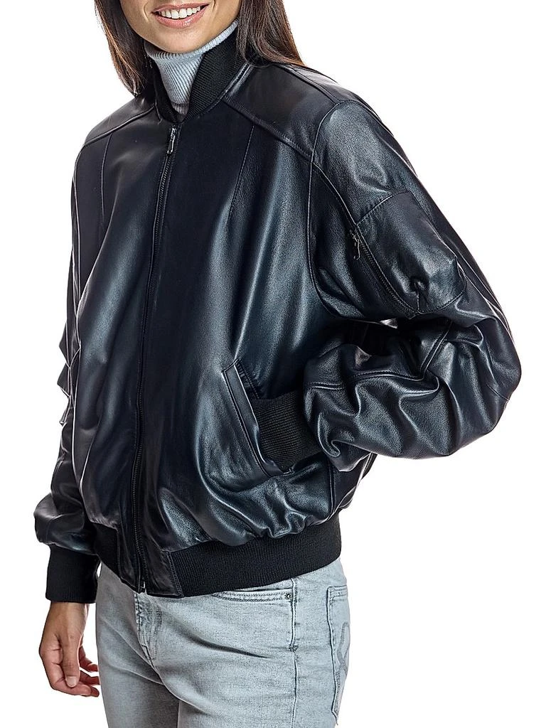 Maximilian Maximilian Oversized Leather Bomber 3