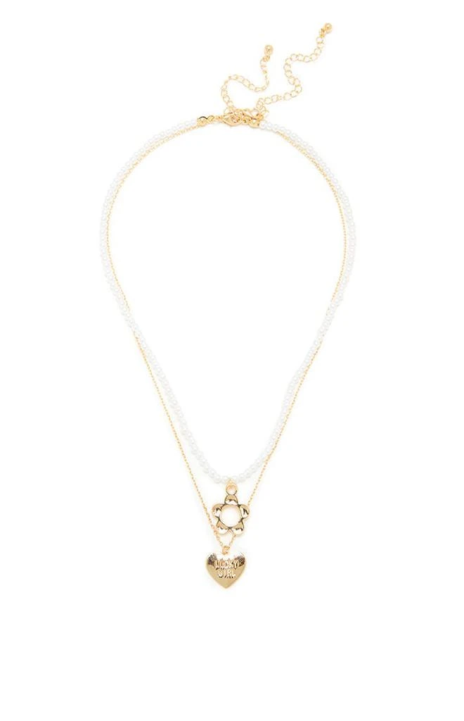 La Hearts Pacsun Star Necklace Juno Pearl Heart Layered Necklace