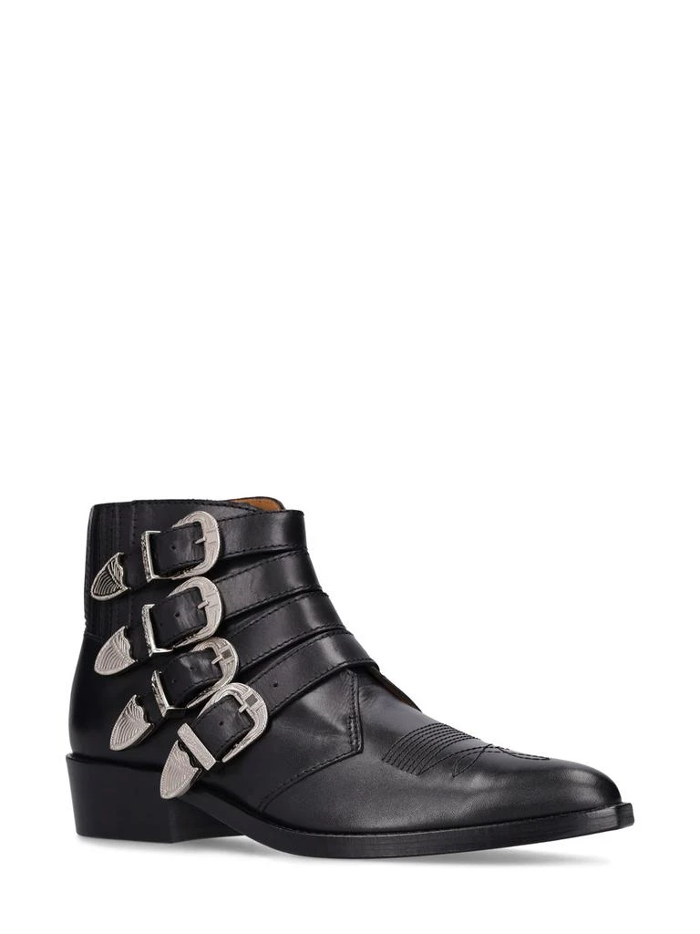 Toga Virilis Leather Boots W/ Silver Buckles 2