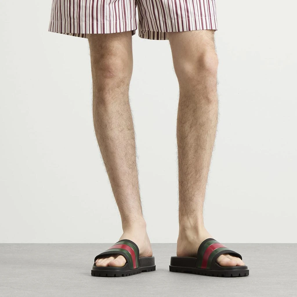 Gucci Gucci Pursuit Trek Web Rubber Slide Sandals Free