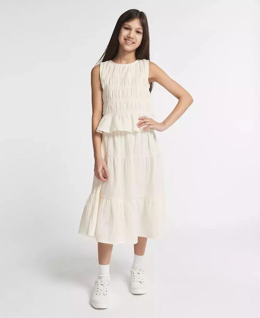 Calvin Klein Girls' 7-16 Crinkle Knit Sleeveless Top