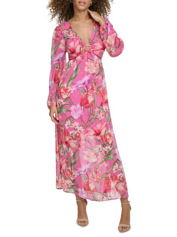 Siena Floral Swiss-Dot Maxi Dress 1