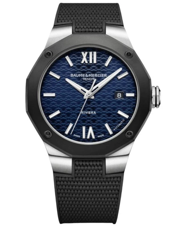 Baume & Mercier Baume & Mercier Riviera Automatic Blue Dial Rubber Strap Men's Watch 10768 1