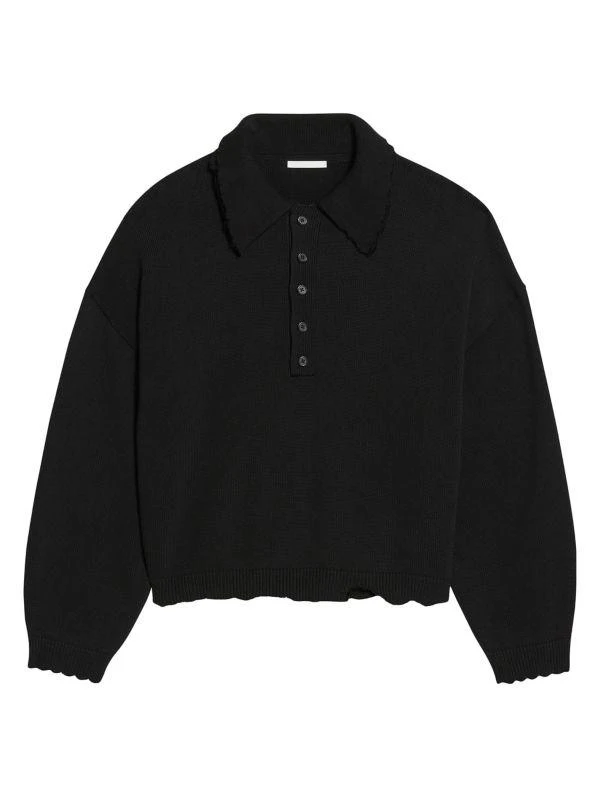 Helmut Lang Cotton Distressed Polo Shirt 4