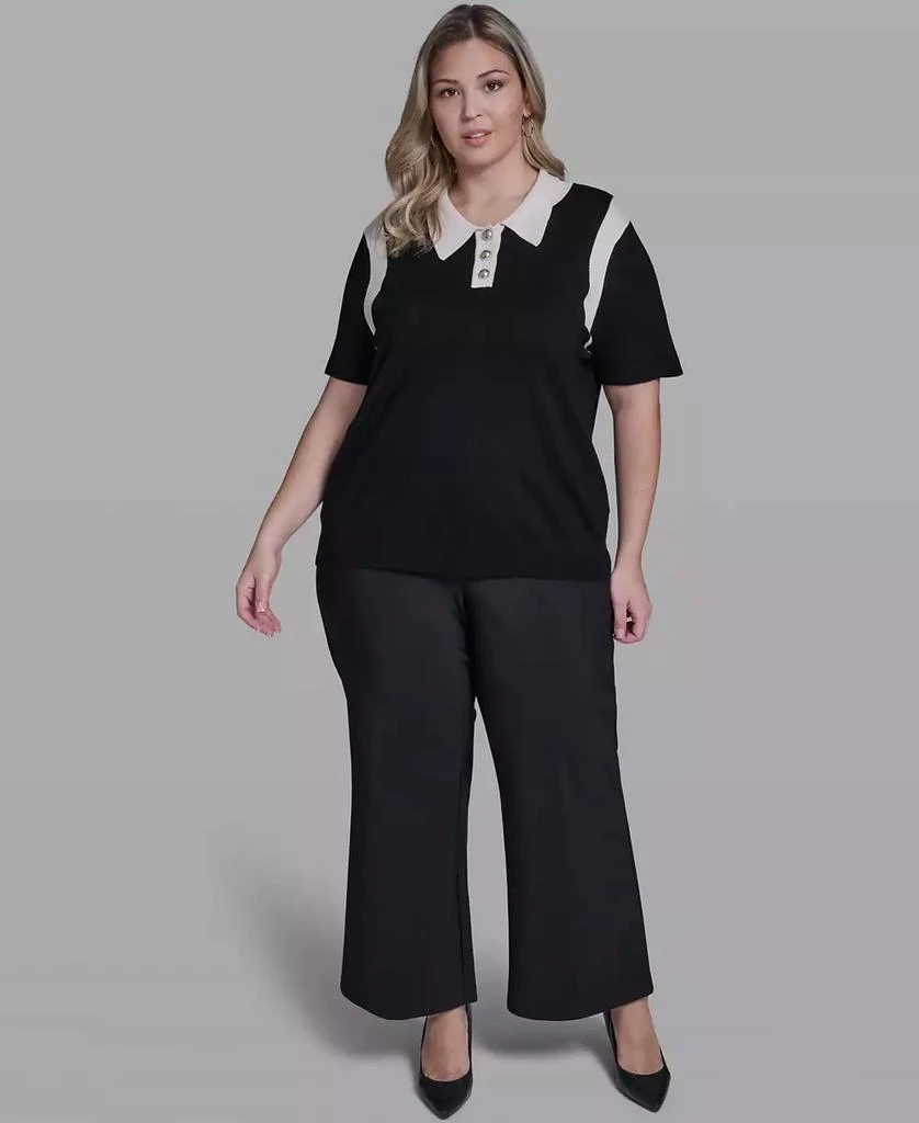 Karl Lagerfeld Paris Plus Size Ponte Wide Leg Pants