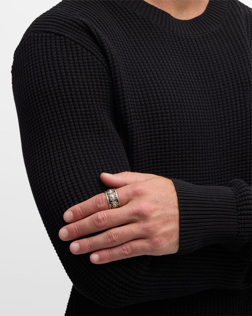 Armenta Men's Romero Blackened Woven-Scroll Wide-Band Ring, Size 10-11