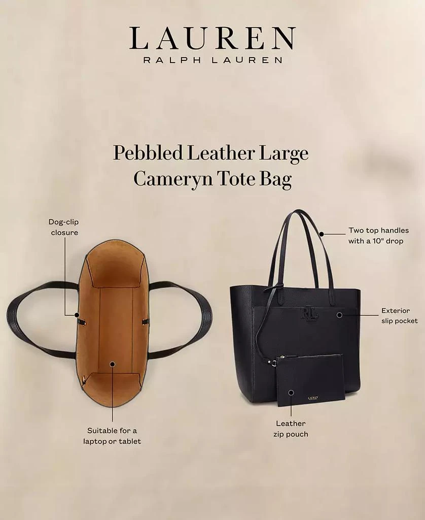 Ralph Lauren Pebbled Leather Extra-Large Cameryn Tote Bag 7