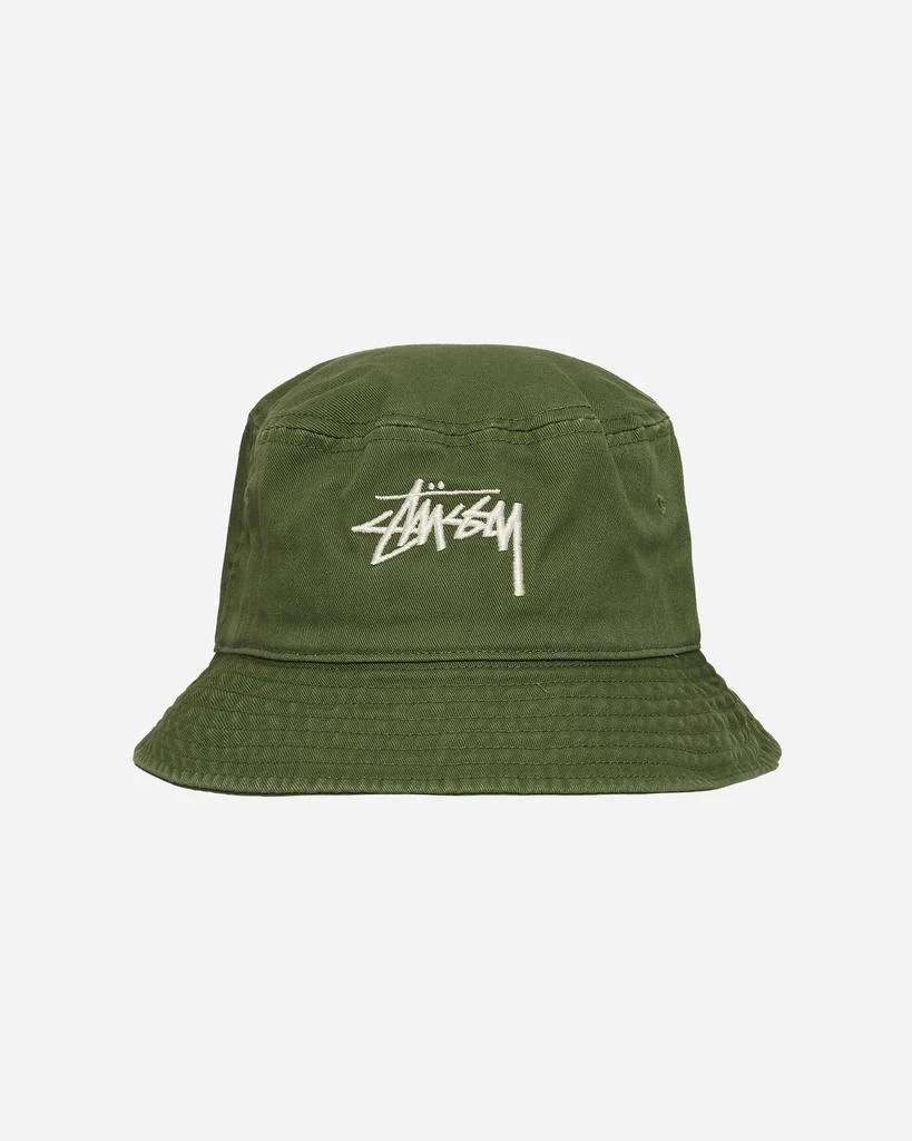 STUSSY Big Stock Bucket Hat Olive 2