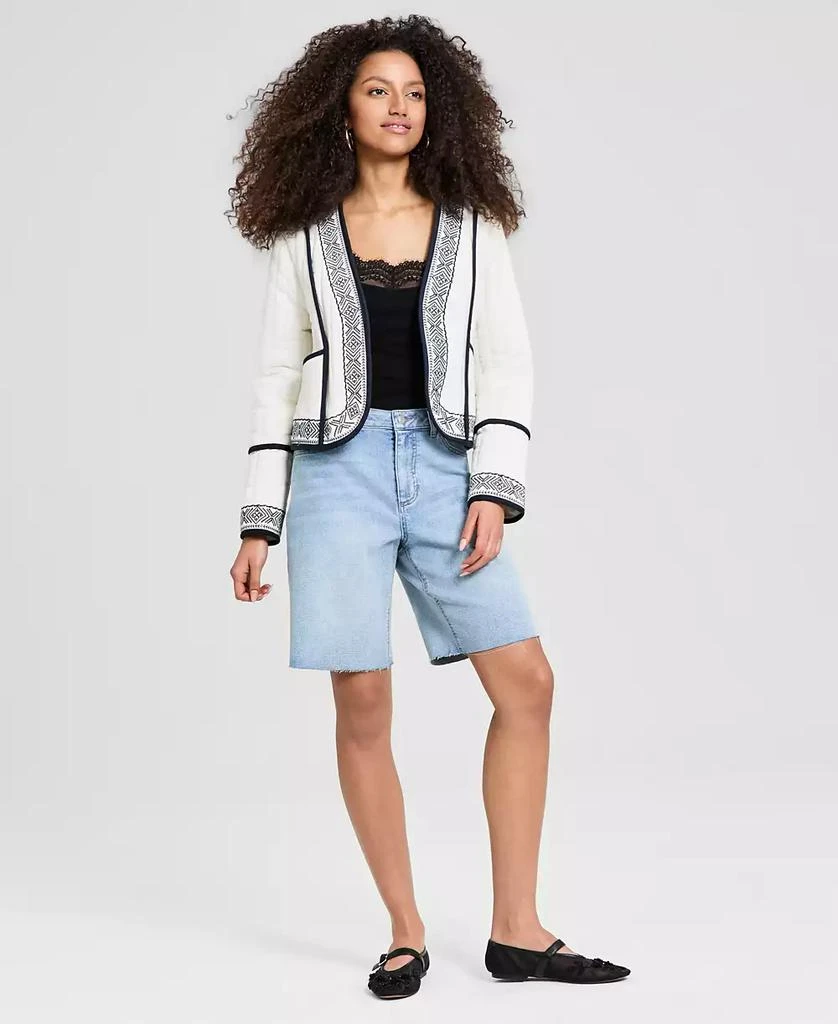 And Now This Women
s Embroidered Seamed Cotton Jacket, Macy
s Exclusive 3