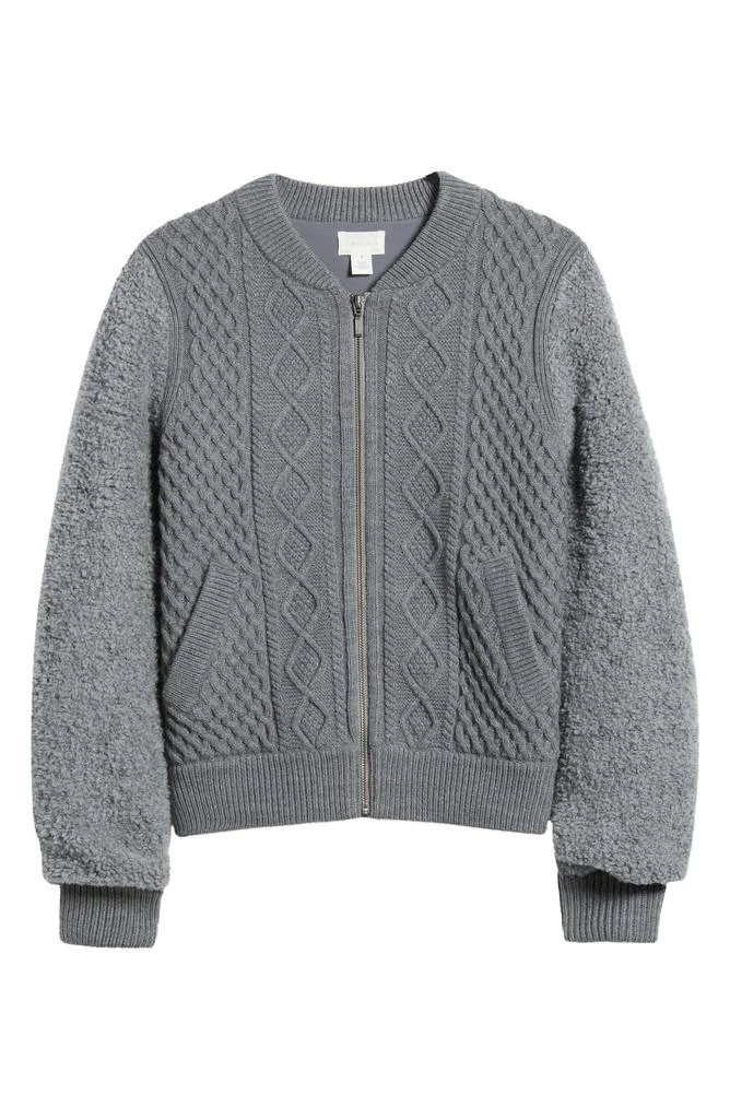Caslon Cable Zip-Up Bomber Cardigan 6