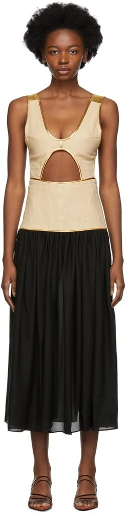 Diotima Beige & Black Corpetto Dress 1