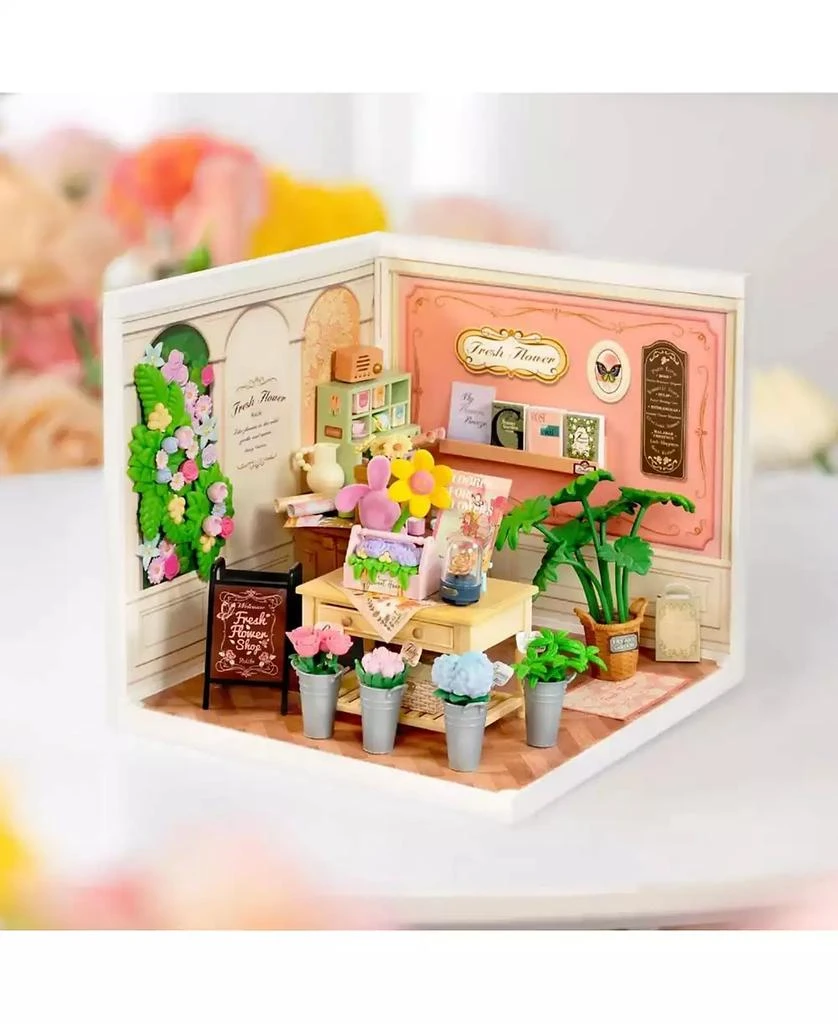 Robotime 3D Puzzles DIY Miniature Dollhouse Fresh Flower Shop Flower Shop Building Set Toys Playset Decorative Ornaments 3
