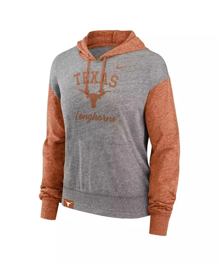 NIKE Women's Heather Gray/Texas Orange Texas Longhorns Blitz Color Block Legacy Pullover Hoodie 3