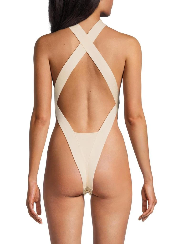 Yves Saint Laurent Ribbed Open-Back Bodysuit 3