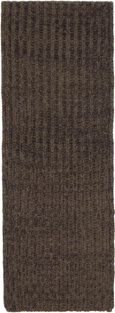 MAISON MARGIELA Brown Rib-Knit Scarf 1
