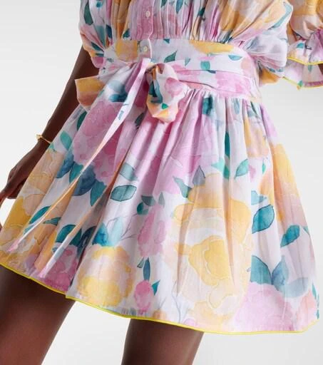 juliet dunn floral cotton mini dress Juliet Dunn Floral Print Mini Dress - White Dresses, Clothing - WJULD24207