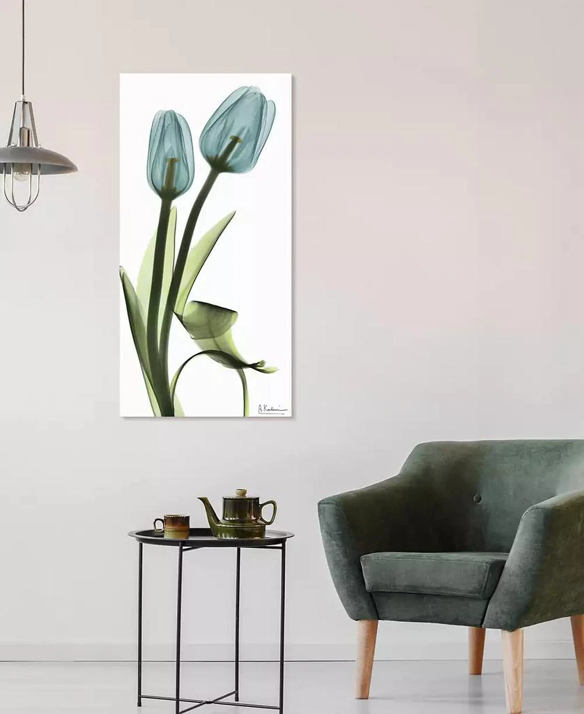 Empire Art Direct "Blue Tulips" Frameless Free Floating Tempered Glass Panel Graphic Wall Art, 48" x 24" x 0.2" 3