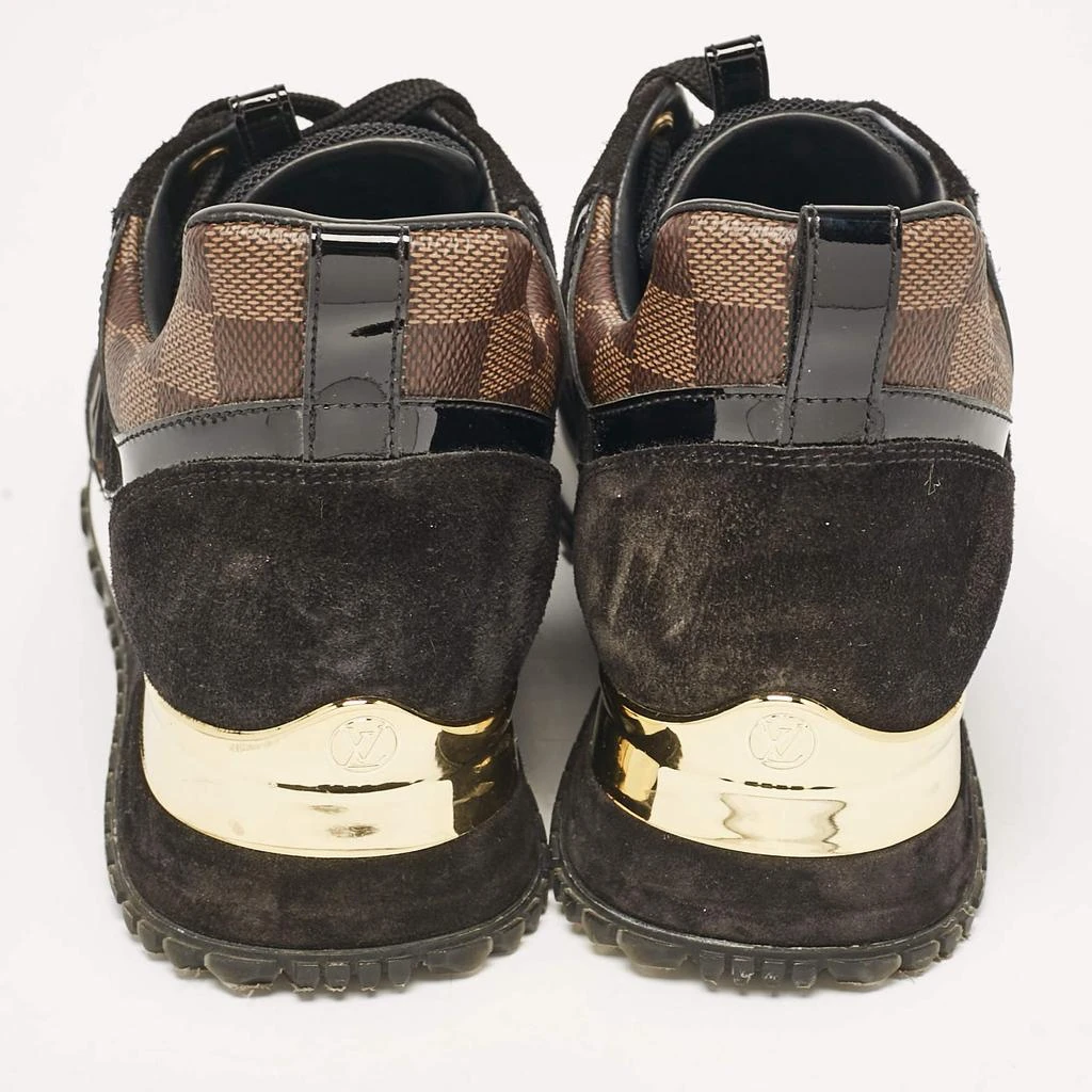 Louis Vuitton Louis Vuitton Black/Brown Mesh and Damier Ebene Canvas Run Away Sneakers Size 37 5