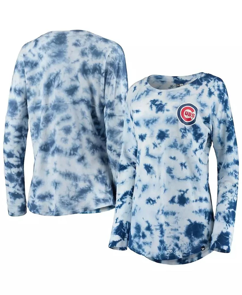 New Era Women's Royal Chicago Cubs Tie-Dye Long Sleeve T-shirt 1