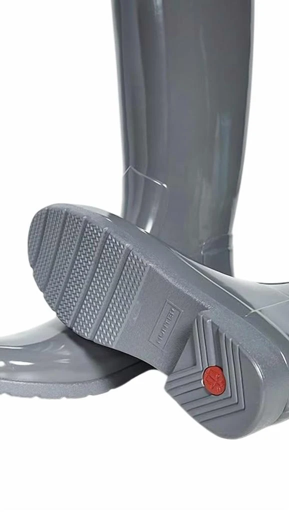 Hunter Women's Refined Tall Gloss Boots In Stratus Grey 3