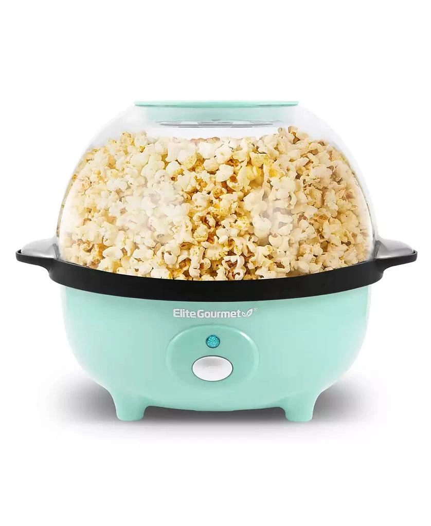Elite Gourmet 3 Qt. Automatic, Stirring Hot Oil Popcorn Machine with Measuring Cap & Built-in Reversible Serving Bowl 1
