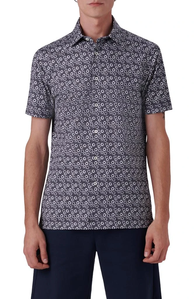 BUGATCHI Milo OoohCotton<sup>®</sup> Floral Short Sleeve Button-Up Shirt 1