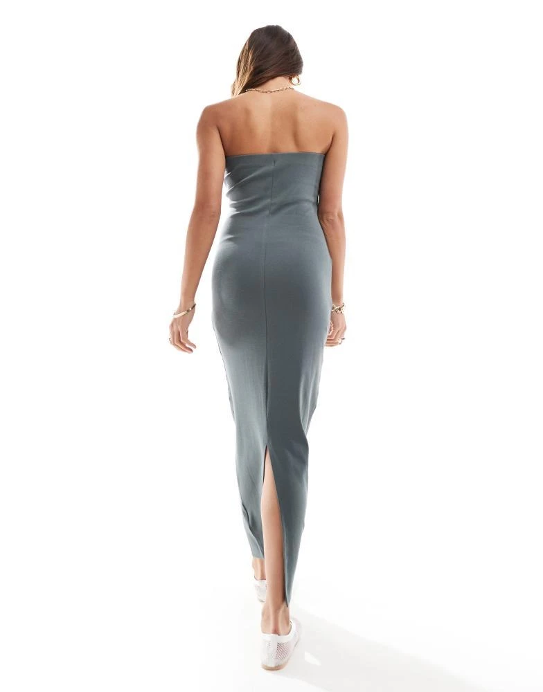 Brave Soul Brave Soul strapless bodycon midi dress in grey 2