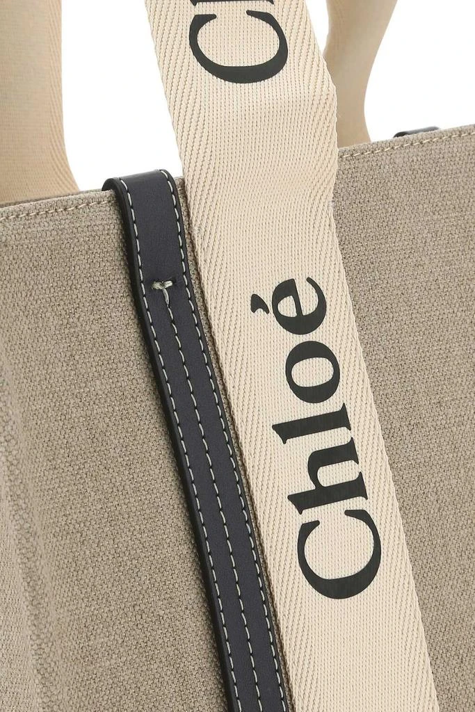 Chloé Chloé Woody Logo Detailed Medium Tote Bag 4