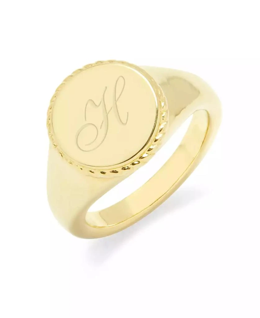 brook 
york Charlie Initial Signet Gold-Plated Ring 8