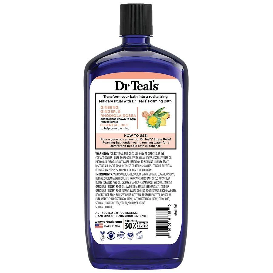 Dr. Teal
s Stress Relief Foam Bath Ginseng, Ginger, Rhodiola Rosea 2