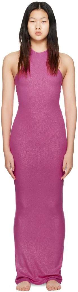 SKIMS Pink Soft Lounge Shimmer Maxi Dress 1